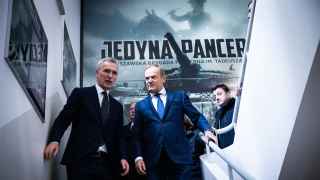 Генceк НАТО Йенс Столтенберг с премьер-министром Польши Дональдом Туском