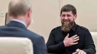 Рамзан Кадыров во время встречи с президентом России Владимиром Путиным в Ново-Огарево